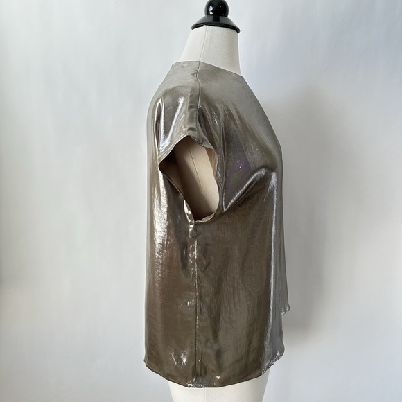 NWT Banana Republic Maxime Metallic Top SMALL Champagne Gold Relaxed‎ Lined - Picture 7 of 11
